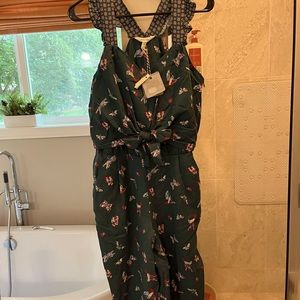 Matilda Jane Romper - dragonfly/hummingbird print- size small